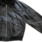 OLDPARK hooded flight jacket leather 2