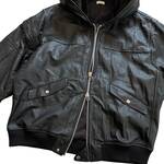 OLDPARK hooded flight jacket leather 4