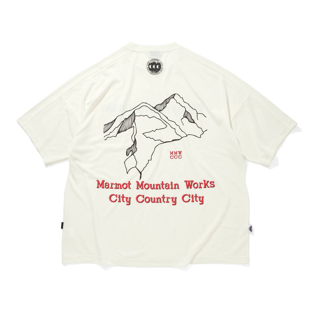 CITY COUNTRY CITY x Marmot MMWCCC everywhere T-shirt words of mountain -white - 画像3枚目