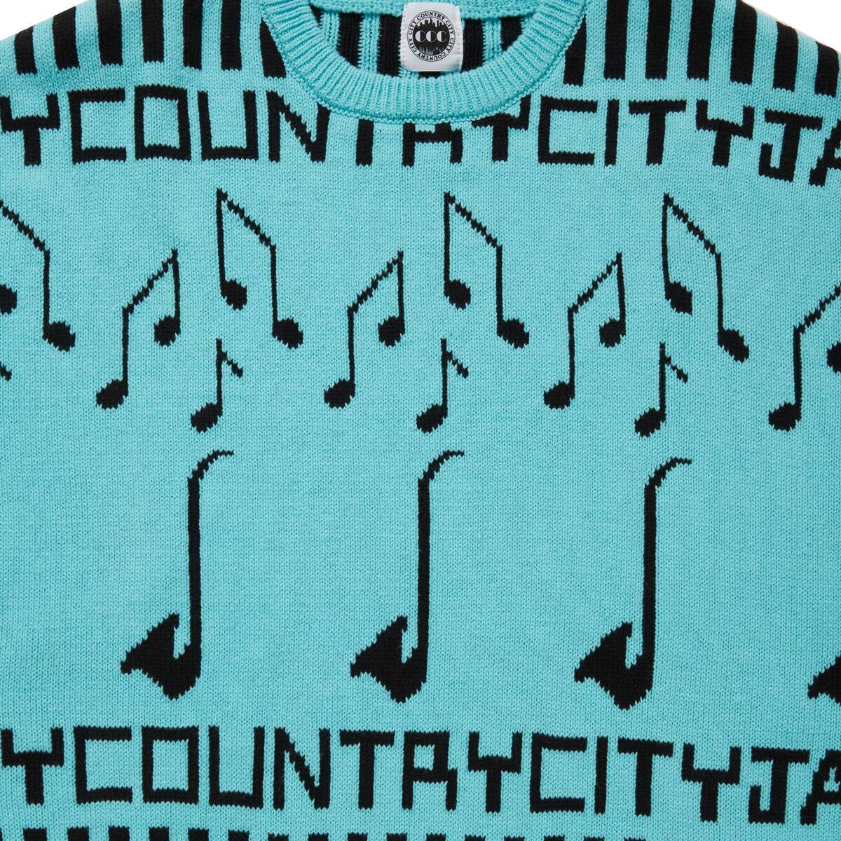 CITY COUNTRY CITY knit sweater CITY COUNTRY JAZZ -blue - 画像3枚目