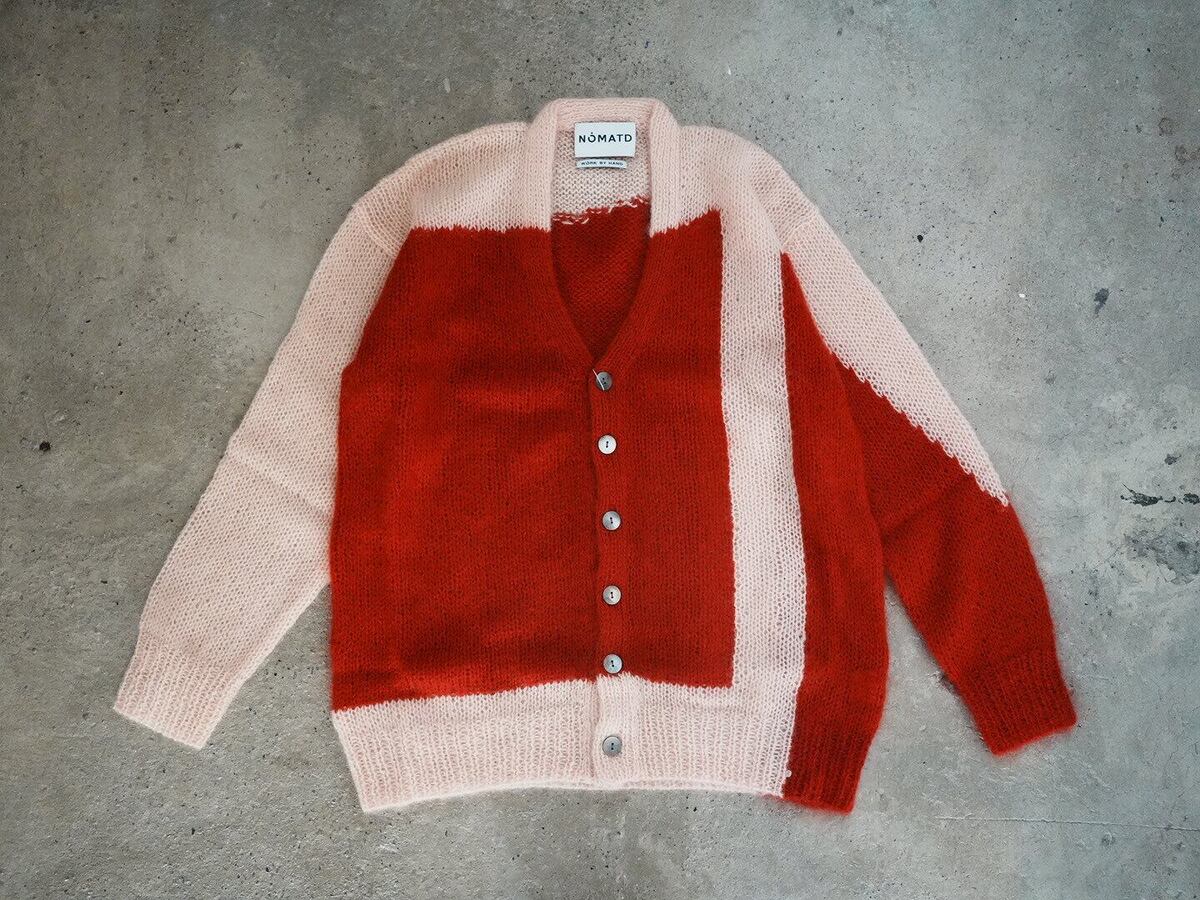 NOMA t.d. (ノーマテキスタイルデザイン) / HAND KNITTED MOHAIR CARDIGAN red 1