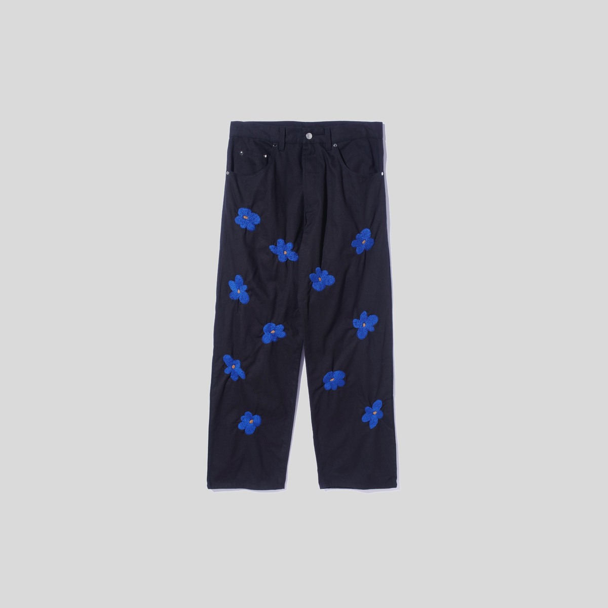 NOMARHYTHM TEXTILE (ノーマリズムテキスタイル) / Floral Hand Embroidery pants Black 1