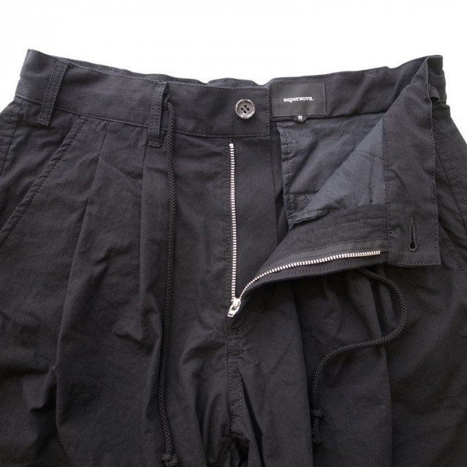 superNova. Wide Shorts Powder Snow Oxford -Black - 画像3枚目