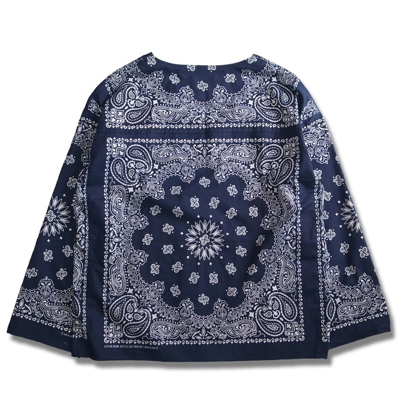 Working Class Heroes Bandana Key neck LS Doctor Shirt -Navy - 画像2枚目