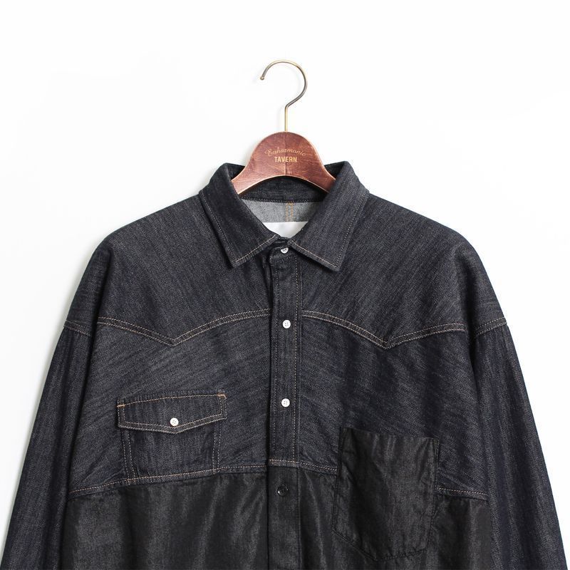 Enharmonic TAVERN Combination Denim Shirt -Indigo - 画像3枚目