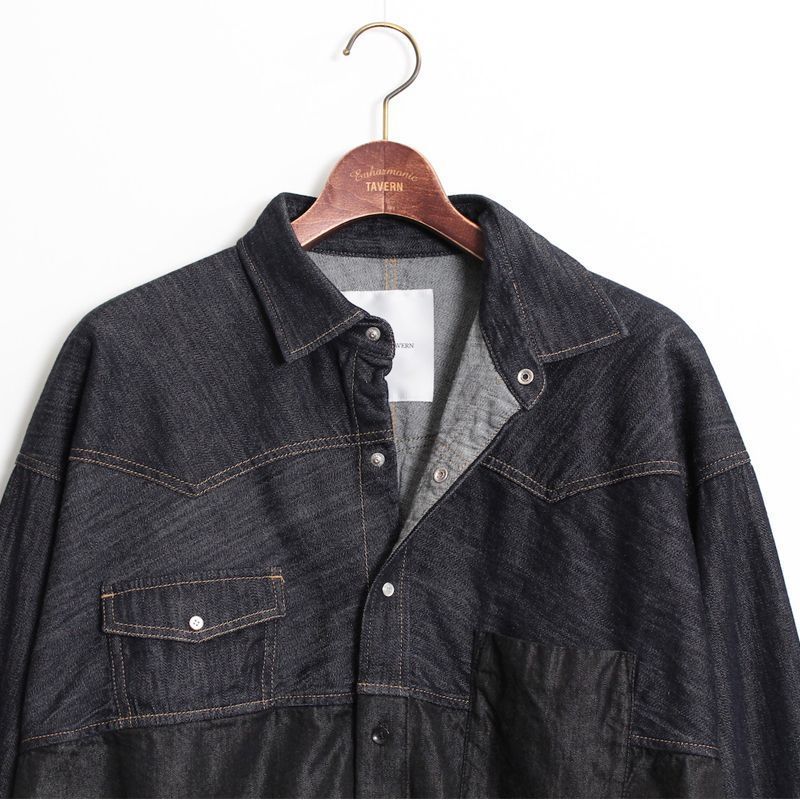 Enharmonic TAVERN Combination Denim Shirt -Indigo - 画像4枚目