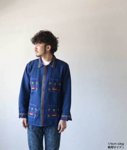 Long Sleeve Quetzal Shirt - Guitar Indigo - 画像4枚目