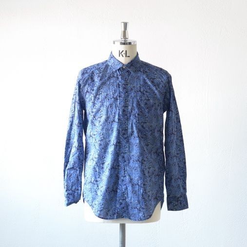 Short Collar Shirt - Floral Lawn - Navy - 画像2枚目