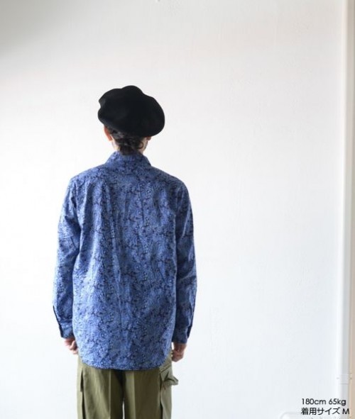 Short Collar Shirt - Floral Lawn - Navy - 画像5枚目