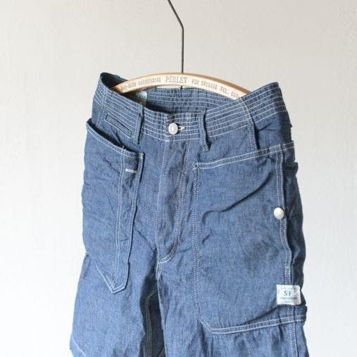 Fall Leaf Sprayer Pants 1/2 - 8oz Chambray【SASSAFRAS／ササフラス】 - 画像3枚目