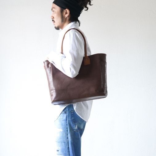 BAG19 Tote Bag - Goat leather - Brown【MOTO／モト】 - 画像5枚目