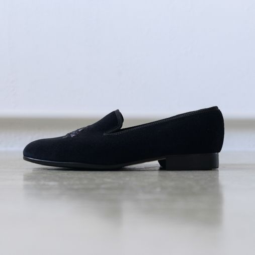 doo-bop Exclusive SLIPPER - BLACK VELVET / BLACK SKULL - 画像2枚目