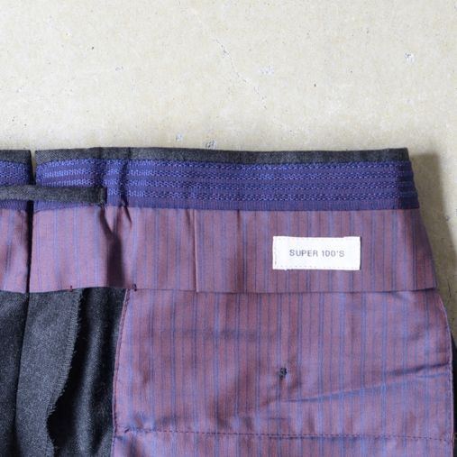 Slim Fit Super 100's Worsted Flannel Pants【INCOTEX】 - 画像4枚目