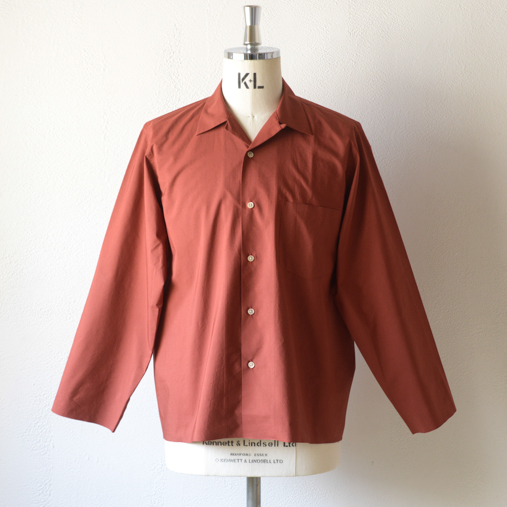 SELVEDGE WEATHER CLOTH SHIRTS - Brick Red【AURALEE】 - ドゥー