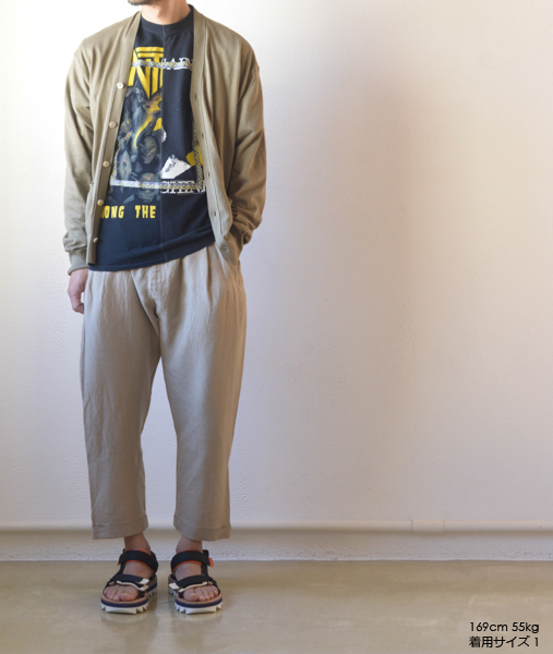 Tencel Linen Sarrouel Pants - Khaki【mando】 - 画像5枚目