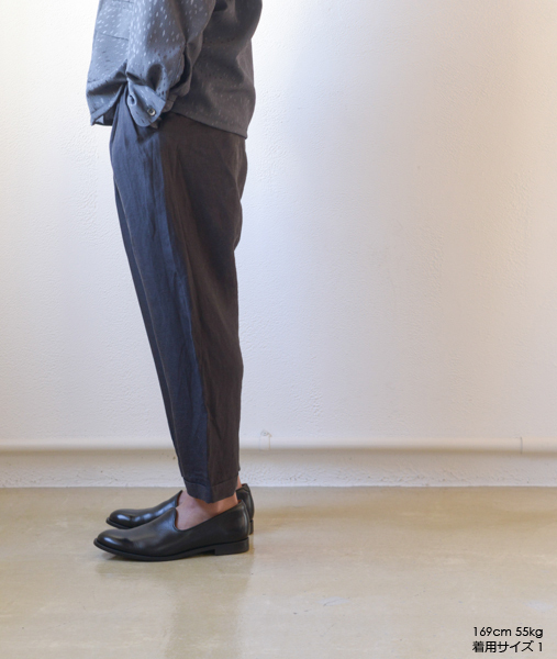 Tencel Linen Sarrouel Pants - Off Black【mando】 - 画像4枚目