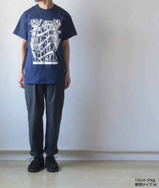 Printed T-shirt - The End of The World - Nvy/Red【Dead Feeli】 - 画像5枚目