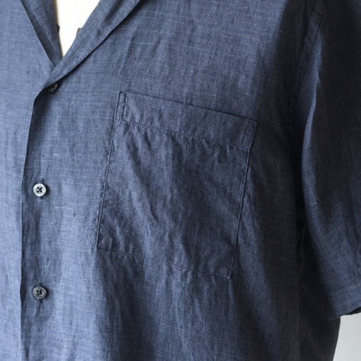 Camp Collar Short Sleeve Shirts - Navy【INDIVIDUALIZED SHIRT】 - 画像3枚目