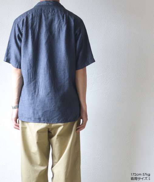 Camp Collar Short Sleeve Shirts - Navy【INDIVIDUALIZED SHIRT】 - 画像4枚目