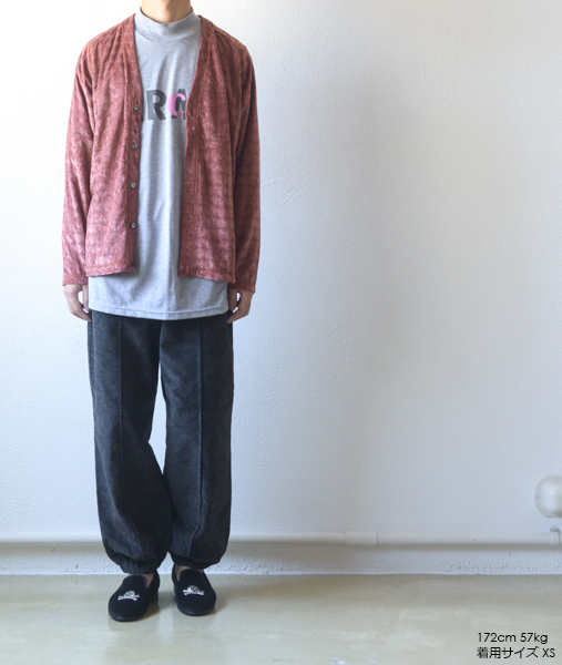 V Neck Cardigan - Velour Lace - Salmon【Needles】 - 画像5枚目