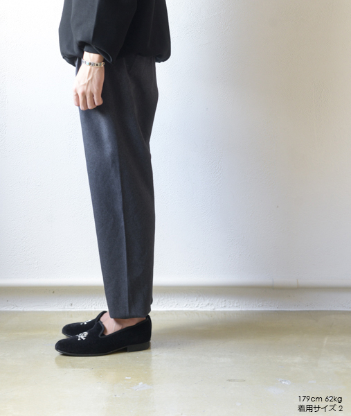 Polyester Sarrouel Pant - D gray　【mando】 - 画像4枚目