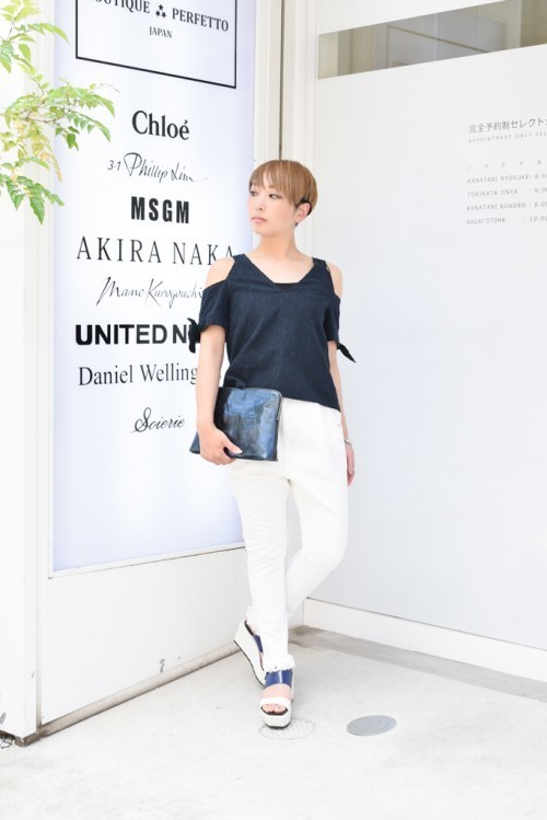 Navy×White デニムスタイル 1