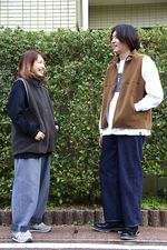 Graphpaper Wool Boa Zip-Up Vestスタイル 1